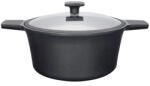 NEOKLIEN Oala cu capac de sticla Neoklein PHHO-CS24, pentru plita pe inductie, 24 cm, 4.4l, Negru (PHHO-CS24)