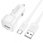 BOROFONE Incarcator Auto Cu Cablu USB-C Borofone BZ34 Cloud, 18W, 3A, 1 x USB-A, Alb (br/370023)