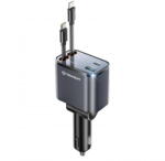 Techsuit Incarcator Auto Cu Cablu USB-C / Lightning Techsuit C1 NanoVoltX, 69W, 3A, 1 x USB-A - 1 x USB-C, Gri (inc/372159)
