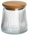 Koopman Tégely szárazáruhoz, Üveg, Bambusz fedél tömítéssel, 600 ml, 11x11x11cm, Átlátszó/Barna (CD1200090)