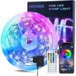 TYPEC Banda LED RGB Oricean® 10 m - Bluetooth, mod muzica, aplicatie HappyLighting, telecomanda 44 butoane, timer, intensitate reglabila, 300 LED-uri multicolore