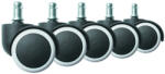Sofotel Székgörgő készlet, Sofotel, 5 db, fehér, gumírozott felület, dupla görgők, padlókímélő, csendes, univerzális (TE2553)