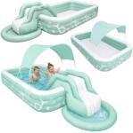  IKONKA Piscină gonflabilă pentru copii cu tobogan, copertină și pompă IK-KX2780 (KX2780) Piscina