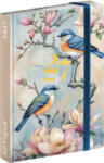 REALSYSTEM zsebnaptár, heti, keményfedeles, 9, 8x14, 5cm, 2027, Birds (RSZ-5812-BI)