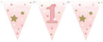 Creative Party Papír Szülinapi Zászlófüzér Egyes Szám Csillagos Lányos One Little Star Pink, 370 cm, 11 db (M301)