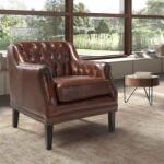 AC Atelier Fotoliu LUX tapitat cu piele Cognac Brown (AC 5204)