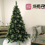 Sersimo Brad artificial Diamant 200 cm, nins, cu ramuri 2D+3D si merisoare albe (U-Diamond-200)