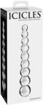 Icicles No. 2 Dildo din Sticlă Transparentă cu 9 Bile Dildo