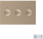 LIVOLO Intrerupator triplu wireless touch Livolo cap scara/cruce, auriu (C9-VL-FC3SR-3AP)