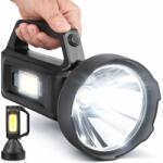 Linomag Lanterna LED profesionala SL-76, Linomag®, Putere mare, Lumina COB laterala, Incarcare solara & USB, Functie powerbank, Rezistenta la apa IP65, 20cmX9cm, Negru (lsmi)