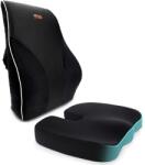 Linomag Set 2 Perne Ortopedice Linomag®, Perna Sezut si Perna Lombara completa, din Spuma cu Memorie, Negru Intens (poset2)