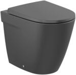 Roca Ona Rimless falra tolható álló wc csésze, matt fekete A347687080 (A347687080)