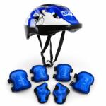 Fixato Set Protectie pentru Copii FIXATO, Casca 7 in 1 pentru 3-14 ani, Genunchiere, Cotiere, Aparatori Incheieturi, pentru Bicicleta, Role, Albastru (set-copii-1-albastru)