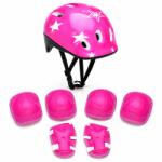 Fixato Set Protectie Pentru Copii 7 in 1 FIXATO, Casca pentru 4-12 ani, Genunchiere, Cotiere si Aparatori Incheieturi, pentru Ciclism, Patinaj, Skateboard, Roz (set-copii-2-roz)