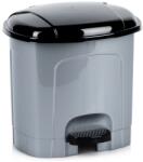 Orion Szemeteskosár, Orion, 3 l, pedálnyitó mechanizmus, kivehető betét, univerzális használat fürdőszobában, konyhában, irodában, szürke, fekete tetővel (731368)