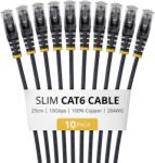 StarTech UTP CAT6 Összekötő Fekete 25cm 10 db N6PAT25CMBKS10PK (N6PAT25CMBKS10PK)