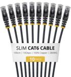 StarTech Patch Cord StarTech N6PAT100CMBKS10PK, UTP, Cat. 6, 1 m, Black, 10 bucati (N6PAT100CMBKS10PK) - flax