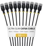 StarTech Patch Cord StarTech 6AUTP34BKS30CM10PK, UTP, Cat. 6a, 0.30 m, Black, 10 bucati (6AUTP34BKS30CM10PK) - flax