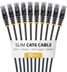 StarTech Patch Cord StarTech N6PAT50CMBKS10PK, UTP, Cat. 6, 0.5 m, Black, 10 bucati (N6PAT50CMBKS10PK) - flax