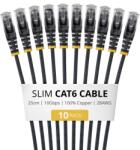 StarTech Patch Cord StarTech N6PAT25CMBKS10PK, UTP, Cat. 6, 0.25 m, Black, 10 bucati (N6PAT25CMBKS10PK) - flax