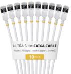 StarTech Patch Cord StarTech 6ASTP34WHS15CM10PK, U/FTP, Cat. 6a, 0.15 m, White, 10 bucati (6ASTP34WHS15CM10PK) - flax