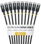 StarTech Patch Cord StarTech 6ASTP34BKS15CM10PK, U/FTP, Cat. 6a, 0.15 m, Black, 10 bucati (6ASTP34BKS15CM10PK)