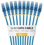 StarTech Patch Cord StarTech N6PAT100CMBLS10PK, UTP, Cat. 6, 1 m, Blue, 10 bucati (N6PAT100CMBLS10PK) - flax