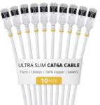 StarTech Patch Cord StarTech 6ASTP34WHS30CM10PK, U/FTP, Cat. 6a, 0.30 m, White, 10 bucati (6ASTP34WHS30CM10PK) - flax