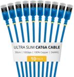 StarTech UTP CAT6A Összekötő Kék 30cm 10 db 6ASTP34BLS30CM10PK (6ASTP34BLS30CM10PK)