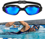 inSPORTline Úszószemüveg inSPORTline Clariflow Mirror, tükörbevonat, Anti-fog technológia, 100%-os UV-védelem, szilikon pánt, puha szilikon tömítés fekete kék tükrös üveggel (31478-2)