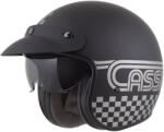 Cassida Motoros sisak Cassida Oxygen Rondo 2.0 matt fekete/ezüst, polikarbonát héj, EPS polisztirol belső mag, napellenző, gumiborítású héj S (55-56)