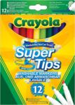 Crayola Super Tips Mosható Filctoll Készlet, 12 db, Vegyes Színek, Közepes Hegy, Iskolai és Szabadidős Használatra, Kalligráfia