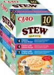 Inaba Foods Cat Stew Variety - csirke-tonhal, csirke-lazac, csirke-fésűkagyló 10 x 40 g - csui