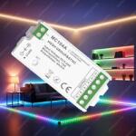 MESH RGBW vezérlő Led szalaghoz 15A, 4 zónás csoport és szinkron vezérlő, rádiós, 12V-15A-180W, 24V-15A-360W. MESH 2 év garancia! (LLSZVMC104A15ARGBW)