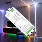 MESH RGB+CCT vezérlő Led szalaghoz 15A, 4 zónás csoport és szinkron vezérlő, rádiós. 12V-15A-180W, 24V-15A-360W. MESH 2 év garancia! (LLSZVMC206A15ARGBWCCT)