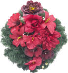  Selyemkoszorú (40cm) - Rózsa-liliom - Bordó #1