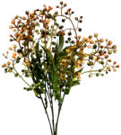  Műzöld bogyós csokor, narancs. Teljes hossza kb. 33 cm