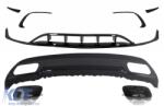 KITT Hátsó diffúzor kipufogóvégekkel és első splitterekkel MERCEDES A-osztály W176 Facelift (2015-2018), Sport Pack, teljes fekete (CORDMBW176AMGBFBSP)