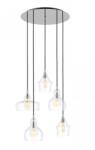 Kaspa Lustră Longis 5 10526509, 5xE27, crom cu abajur transparent, metal și sticlă (10526509)