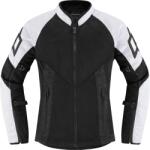 ICON Geaca moto din textil pentru femei Icon mesh af, Negru/Alb