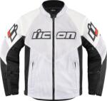 ICON Geaca moto Icon mesh AF leather ce rd, Alb/Negru