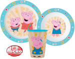Peppa Malac Kindness étkészlet, micro műanyag szett, pohárral 260 ml
