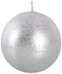 Toro Lumânare rotundă rustică 8 cm argintie