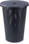 Vilde Coș de rufe din plastic cu capac 35 l, negru