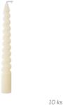 Orion Lumânări decorative răsucite crem 10 buc 10 cm