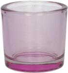 DUIF Suport pentru lumânare tip pastilă Espen 6, 5 × 6 cm mov transparent sticlă