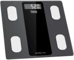 Teesa Cântar corporal smart 180 kg, Bluetooth + aplicație Fitdays, Analiză corporală (grăsime, apă, mușchi, oase, BMI, vârstă metabolică), 10 utilizatori, Display LCD iluminat, Sticlă securizată, Negru (TSA Cantar baie