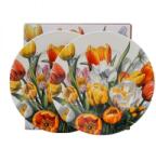 Duo Gift Tulipános porcelán desszertes tányér készlet - 2 darabos - díszdobozban (IMO-DUO-69990)