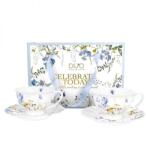 Duo Gift Mezei virágos porcelán csésze aljjal 250 ml - 2 személyes - ajándékdobozban (IMO-DUO-67545)