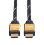 Roline Kábel HDMI- HDMI + Ethernet, 4K@30Hz, M/M, 15 m, fekete/arany (11.04.5508-5)